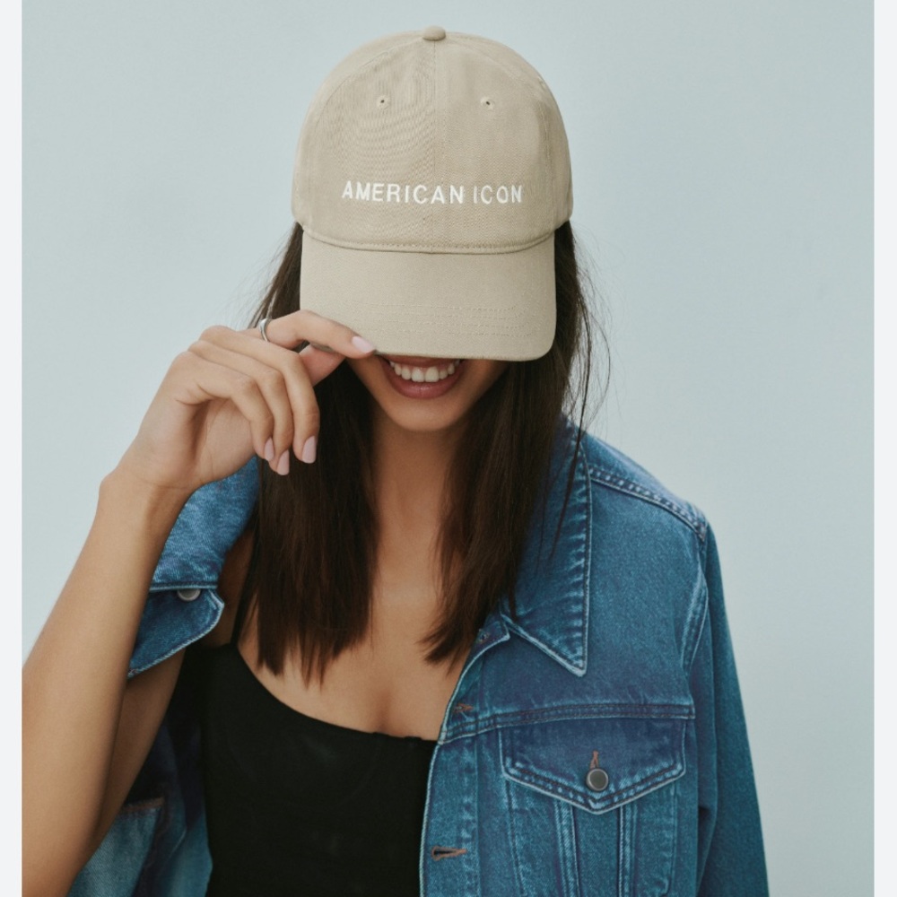 Good American American Icon Khaki Cap Hat One Size
